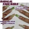 imageBABALAL Square Press on Nails Long Fake Nails Blue French Tip Glue on Nails Glitter Shiny Heart Design Acrylic Nails 24Pcs Squoval Manicure Artificial False Nails for Women and GirlsFNO15green