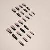 imageBABALAL Square Press on Nails Long Fake Nails Blue French Tip Glue on Nails Glitter Shiny Heart Design Acrylic Nails 24Pcs Squoval Manicure Artificial False Nails for Women and GirlsFNO05black