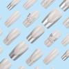 imageBABALAL Square Press on Nails Long Fake Nails Blue French Tip Glue on Nails Glitter Shiny Heart Design Acrylic Nails 24Pcs Squoval Manicure Artificial False Nails for Women and GirlsFNO04butterfly