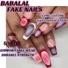 imageBABALAL Square Press on Nails Long Fake Nails Blue French Tip Glue on Nails Glitter Shiny Heart Design Acrylic Nails 24Pcs Squoval Manicure Artificial False Nails for Women and GirlsFNO04ombre