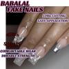 imageBABALAL Square Press on Nails Long Fake Nails Blue French Tip Glue on Nails Glitter Shiny Heart Design Acrylic Nails 24Pcs Squoval Manicure Artificial False Nails for Women and GirlsFNO04butterfly