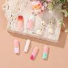 imageBABALAL Square Press on Nails Long Fake Nails Blue French Tip Glue on Nails Glitter Shiny Heart Design Acrylic Nails 24Pcs Squoval Manicure Artificial False Nails for Women and GirlsFNO02colorful