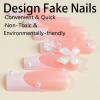 imageBABALAL Square Press on Nails Long Fake Nails Blue French Tip Glue on Nails Glitter Shiny Heart Design Acrylic Nails 24Pcs Squoval Manicure Artificial False Nails for Women and GirlsFNO04white