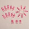 imageBABALAL Square Press on Nails Long Fake Nails Blue French Tip Glue on Nails Glitter Shiny Heart Design Acrylic Nails 24Pcs Squoval Manicure Artificial False Nails for Women and GirlsFNO22pink