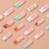 imageBABALAL Square Press on Nails Long Fake Nails Blue French Tip Glue on Nails Glitter Shiny Heart Design Acrylic Nails 24Pcs Squoval Manicure Artificial False Nails for Women and GirlsFNO02colorful