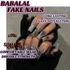 imageBABALAL Square Press on Nails Long Fake Nails Blue French Tip Glue on Nails Glitter Shiny Heart Design Acrylic Nails 24Pcs Squoval Manicure Artificial False Nails for Women and GirlsFNO03goth