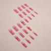 imageBABALAL Square Press on Nails Long Fake Nails Blue French Tip Glue on Nails Glitter Shiny Heart Design Acrylic Nails 24Pcs Squoval Manicure Artificial False Nails for Women and GirlsFNO22pink