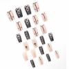 imageBABALAL Square Press on Nails Long Fake Nails Blue French Tip Glue on Nails Glitter Shiny Heart Design Acrylic Nails 24Pcs Squoval Manicure Artificial False Nails for Women and GirlsFNO05charm