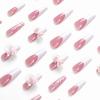imageBABALAL Square Press on Nails Long Fake Nails Blue French Tip Glue on Nails Glitter Shiny Heart Design Acrylic Nails 24Pcs Squoval Manicure Artificial False Nails for Women and GirlsFNO14white