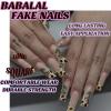 imageBABALAL Square Press on Nails Long Fake Nails Blue French Tip Glue on Nails Glitter Shiny Heart Design Acrylic Nails 24Pcs Squoval Manicure Artificial False Nails for Women and GirlsFNO15cheetah