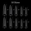 imageBABALAL Stiletto Nail Tips 500Pcs Clear Acrylic Nail Tips Half Cover False Nail Tips Long Artificial Nails for Home and Salon