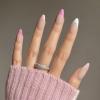 imageBABALAL Blue Press on Nails Medium Fake Nails Almond Glue on Nails Stiletto Acrylic Nails with Flower Design 24Pcs Stick on Nails for Women and GirlsNAILG03