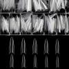 imageBABALAL Stiletto Nail Tips 500Pcs Clear Acrylic Nail Tips Half Cover False Nail Tips Long Artificial Nails for Home and Salon
