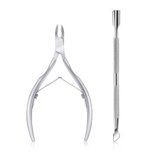 imageCuticle Trimmer Cuticles Pusher Cutter Nail Polish Remover Scissor Professional Cuticle Nipper and Cuticle Pusher Manicure Pedicure Tools for Prune Dead Skin Fingernails and Toenails