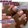 imageBABALAL 48Pcs Square Nails press on Short ampamp Press on Toenails Set Glossy Glue on Pink Fake Nails French Tip Acrylic Kit Summer False Toe Nail with Design Glossy KitANht113