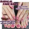 imageBABALAL 48Pcs Square Nails press on Short ampamp Press on Toenails Set Glossy Glue on Pink Fake Nails French Tip Acrylic Kit Summer False Toe Nail with Design Glossy KitANht102