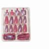 imageBABALAL 48Pcs Square Nails press on Short ampamp Press on Toenails Set Glossy Glue on Pink Fake Nails French Tip Acrylic Kit Summer False Toe Nail with Design Glossy KitANht102