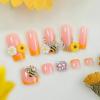 imageBABALAL 48Pcs Square Nails press on Short ampamp Press on Toenails Set Glossy Glue on Pink Fake Nails French Tip Acrylic Kit Summer False Toe Nail with Design Glossy KitANht105