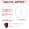 imageBABALAL 48Pcs Square Nails press on Short ampamp Press on Toenails Set Glossy Glue on Pink Fake Nails French Tip Acrylic Kit Summer False Toe Nail with Design Glossy KitANht105