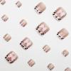 imageBABALAL 48Pcs Square Nails press on Short ampamp Press on Toenails Set Glossy Glue on Pink Fake Nails French Tip Acrylic Kit Summer False Toe Nail with Design Glossy KitANht110