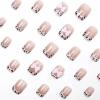 imageBABALAL 48Pcs Square Nails press on Short ampamp Press on Toenails Set Glossy Glue on Pink Fake Nails French Tip Acrylic Kit Summer False Toe Nail with Design Glossy KitANht110