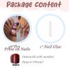 imageBABALAL 48Pcs Square Nails press on Short ampamp Press on Toenails Set Glossy Glue on Pink Fake Nails French Tip Acrylic Kit Summer False Toe Nail with Design Glossy KitANht100