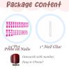 imageBABALAL 48Pcs Square Nails press on Short ampamp Press on Toenails Set Glossy Glue on Pink Fake Nails French Tip Acrylic Kit Summer False Toe Nail with Design Glossy KitANht112