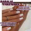 imageBABALAL 48Pcs Square Nails press on Short ampamp Press on Toenails Set Glossy Glue on Pink Fake Nails French Tip Acrylic Kit Summer False Toe Nail with Design Glossy KitANht114