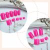 imageBABALAL 48Pcs Square Nails press on Short ampamp Press on Toenails Set Glossy Glue on Pink Fake Nails French Tip Acrylic Kit Summer False Toe Nail with Design Glossy KitANht112