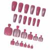 imageBABALAL 48Pcs Square Nails press on Short ampamp Press on Toenails Set Glossy Glue on Pink Fake Nails French Tip Acrylic Kit Summer False Toe Nail with Design Glossy KitANht102