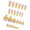 imageBABALAL 48Pcs Square Nails press on Short ampamp Press on Toenails Set Glossy Glue on Pink Fake Nails French Tip Acrylic Kit Summer False Toe Nail with Design Glossy KitANht103