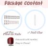 imageBABALAL 48Pcs Square Nails press on Short ampamp Press on Toenails Set Glossy Glue on Pink Fake Nails French Tip Acrylic Kit Summer False Toe Nail with Design Glossy KitANht107