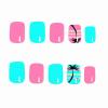 imageBABALAL 48Pcs Square Nails press on Short ampamp Press on Toenails Set Glossy Glue on Pink Fake Nails French Tip Acrylic Kit Summer False Toe Nail with Design Glossy KitANht111