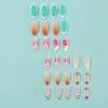 imageBABALAL Press on Nails Almond Fake Nails Medium Glue on Blue Ombre French Tip False Nails 3D Texture Flower Handmade Supplies 24Pcs Full Cover Stick on Acrylic Nails for Women GirlsBNM04