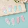 imageBABALAL Press on Nails Almond Fake Nails Medium Glue on Blue Ombre French Tip False Nails 3D Texture Flower Handmade Supplies 24Pcs Full Cover Stick on Acrylic Nails for Women GirlsBNM10