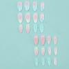 imageBABALAL Press on Nails Almond Fake Nails Medium Glue on Blue Ombre French Tip False Nails 3D Texture Flower Handmade Supplies 24Pcs Full Cover Stick on Acrylic Nails for Women GirlsBNM10