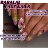imageBABALAL Press on Nails Almond Fake Nails Medium Glue on Blue Ombre French Tip False Nails 3D Texture Flower Handmade Supplies 24Pcs Full Cover Stick on Acrylic Nails for Women GirlsBNM09