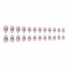 imageBABALAL Press on Nails Almond Fake Nails Medium Glue on Blue Ombre French Tip False Nails 3D Texture Flower Handmade Supplies 24Pcs Full Cover Stick on Acrylic Nails for Women GirlsBNM13polkadot