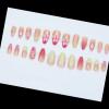 imageBABALAL Press on Nails Almond Fake Nails Medium Glue on Blue Ombre French Tip False Nails 3D Texture Flower Handmade Supplies 24Pcs Full Cover Stick on Acrylic Nails for Women GirlsBNM01