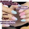 imageBABALAL Press on Nails Almond Fake Nails Medium Glue on Blue Ombre French Tip False Nails 3D Texture Flower Handmade Supplies 24Pcs Full Cover Stick on Acrylic Nails for Women GirlsBNM10
