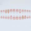 imageBABALAL Press on Nails Almond Fake Nails Medium Glue on Blue Ombre French Tip False Nails 3D Texture Flower Handmade Supplies 24Pcs Full Cover Stick on Acrylic Nails for Women GirlsBNM08