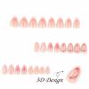imageBABALAL Press on Nails Almond Fake Nails Medium Glue on Blue Ombre French Tip False Nails 3D Texture Flower Handmade Supplies 24Pcs Full Cover Stick on Acrylic Nails for Women GirlsBNM21