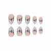 imageBABALAL Press on Nails Almond Fake Nails Medium Glue on Blue Ombre French Tip False Nails 3D Texture Flower Handmade Supplies 24Pcs Full Cover Stick on Acrylic Nails for Women GirlsBNM13polkadot