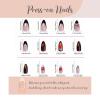 imageBABALAL Press on Nails Almond Fake Nails Medium Glue on Blue Ombre French Tip False Nails 3D Texture Flower Handmade Supplies 24Pcs Full Cover Stick on Acrylic Nails for Women GirlsBNM15brown