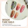 imageBABALAL Press on Nails Almond Fake Nails Medium Glue on Cheetah Print Y2k 3d Texture Cherry Handmade French Tip Acrylic False Nails 24Pcs Stiletto Full Cover Handmade Nails for Women GirlsBNP10