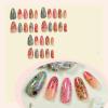 imageBABALAL Press on Nails Almond Fake Nails Medium Glue on Cheetah Print Y2k 3d Texture Cherry Handmade French Tip Acrylic False Nails 24Pcs Stiletto Full Cover Handmade Nails for Women GirlsBNP10