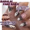 imageBABALAL Press on Nails Almond Fake Nails Medium Glue on Cheetah Print Y2k 3d Texture Cherry Handmade French Tip Acrylic False Nails 24Pcs Stiletto Full Cover Handmade Nails for Women GirlsBNP09