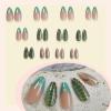 imageBABALAL Press on Nails Almond Fake Nails Medium Glue on Cheetah Print Y2k 3d Texture Cherry Handmade French Tip Acrylic False Nails 24Pcs Stiletto Full Cover Handmade Nails for Women GirlsBNP02