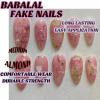 imageBABALAL Press on Nails Almond Fake Nails Medium Glue on Cheetah Print Y2k 3d Texture Cherry Handmade French Tip Acrylic False Nails 24Pcs Stiletto Full Cover Handmade Nails for Women GirlsBNP11