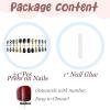 imageBABALAL Press on Nails Almond Fake Nails Medium Glue on Cheetah Print Y2k 3d Texture Cherry Handmade French Tip Acrylic False Nails 24Pcs Stiletto Full Cover Handmade Nails for Women GirlsBNP08